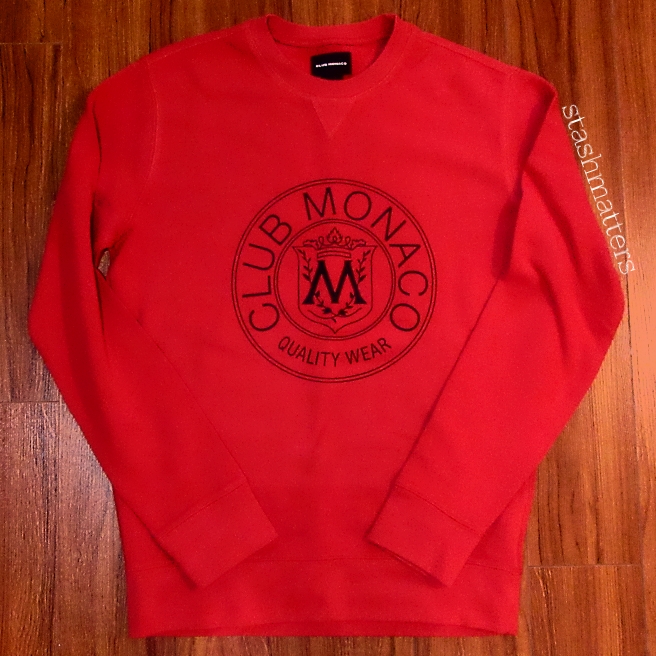 Club Monaco Throwback Logo Sweatshirt in Red